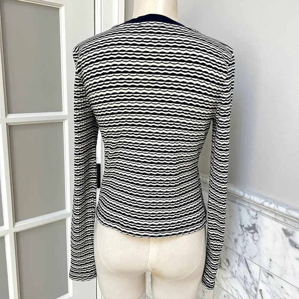 J. Crew Lady Jacket Cardigan Sweater Shrunken Jacquard Gold Buttons Sma